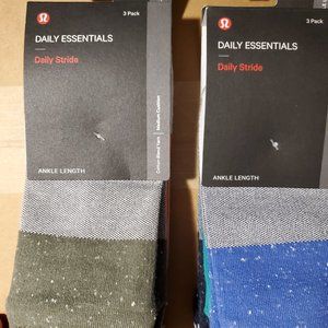 NWT Lululemon Daily Stride Men's Ankle  Socks - 6 pairs - Size Large